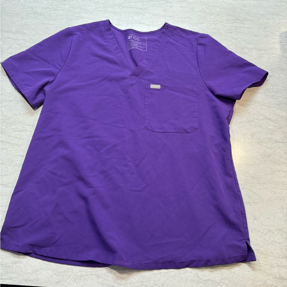 FIGS Scrub Top one pocket grape purple XL very small flaw please read